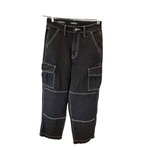 Wild Fable Super High Rise Baggy Jeans Size 0 /25R Cargo Denim Outdoor Hiking
